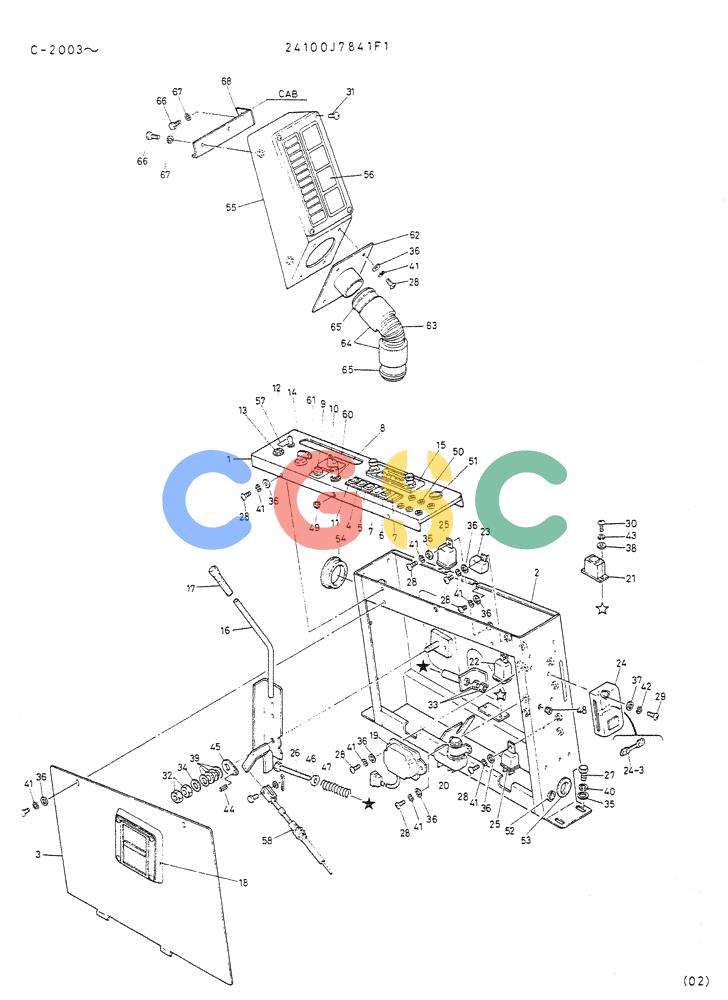 神钢零件查询(K912A) - EXCAVATOR BTW LC-2003 - LC-2016 (1/85-12/03) (06-008) - PANEL ASSY, INST P/N 24100J7841F1 Kobelco