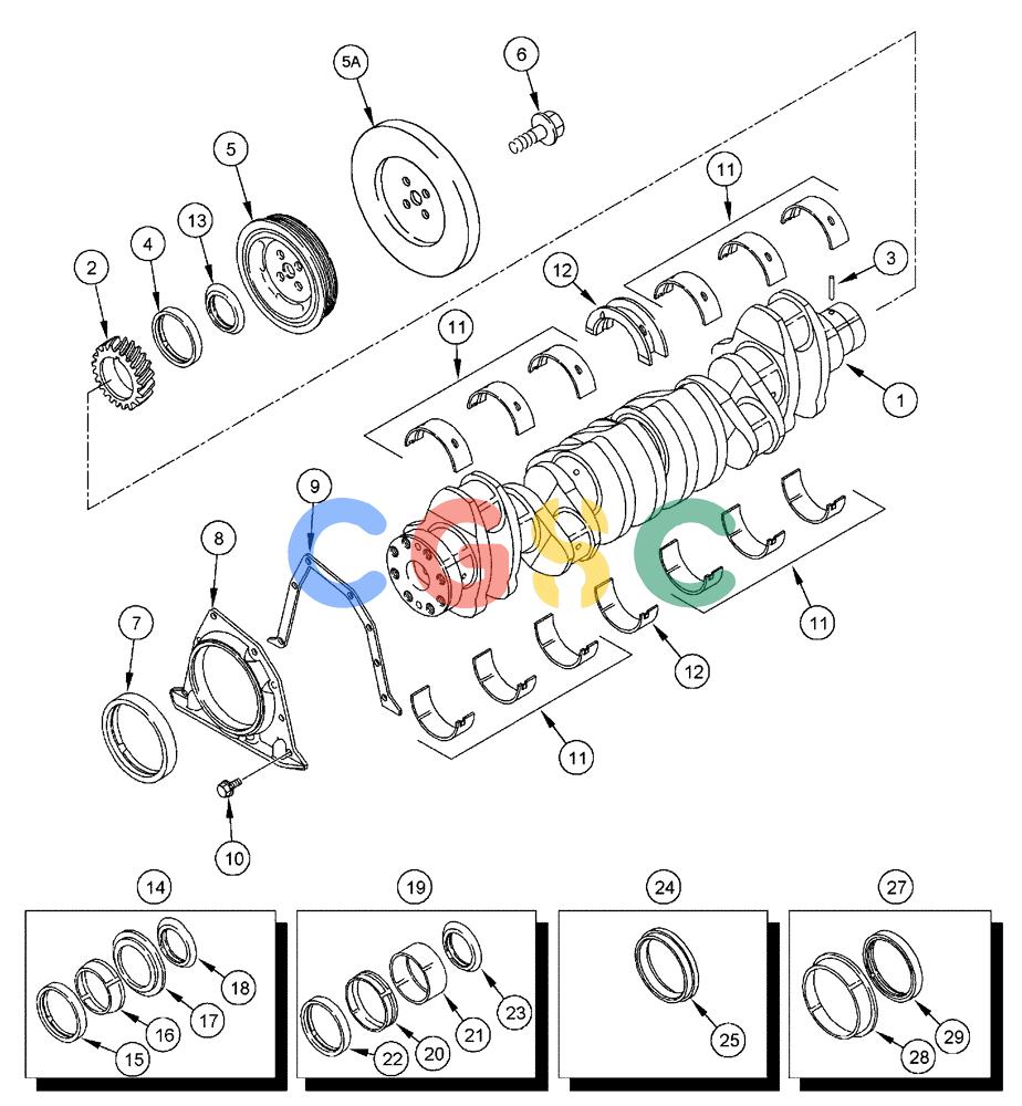凯斯零件查询(FLX3510) - FLOATER (8/04-8/06) (02-057) - CRANKSHAFT, FLX 3010 Case Agriculture