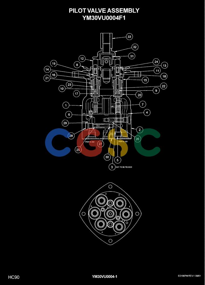 神钢零件查询(ED180) - BLADE RUNNER EXCAVATOR/DOZER ASN YLU0001 (1/99-12/01) (12-043[01]) - PILOT VALVE ASSEMBLY Kobelco