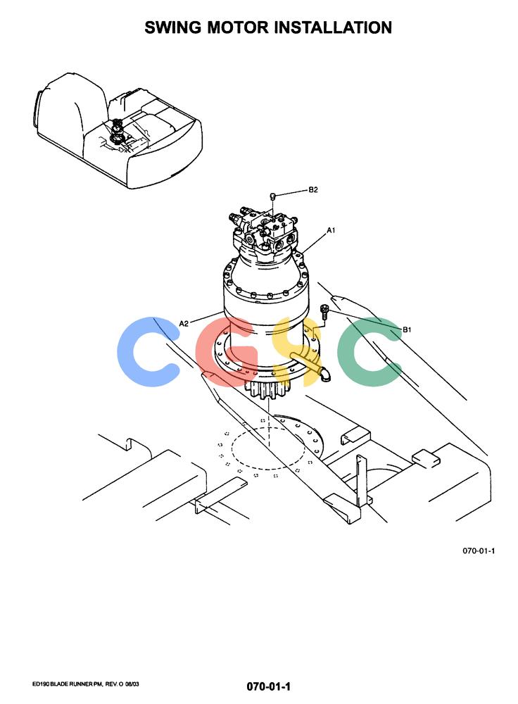 神钢零件查询(ED190LC-6E) - BLADE RUNNER EXCAVATOR/DOZER BTW YL03U0136 - YL03U0292 (1/05-12/06) (01-014) - SWING MOTOR INSTALLATION Kobelco