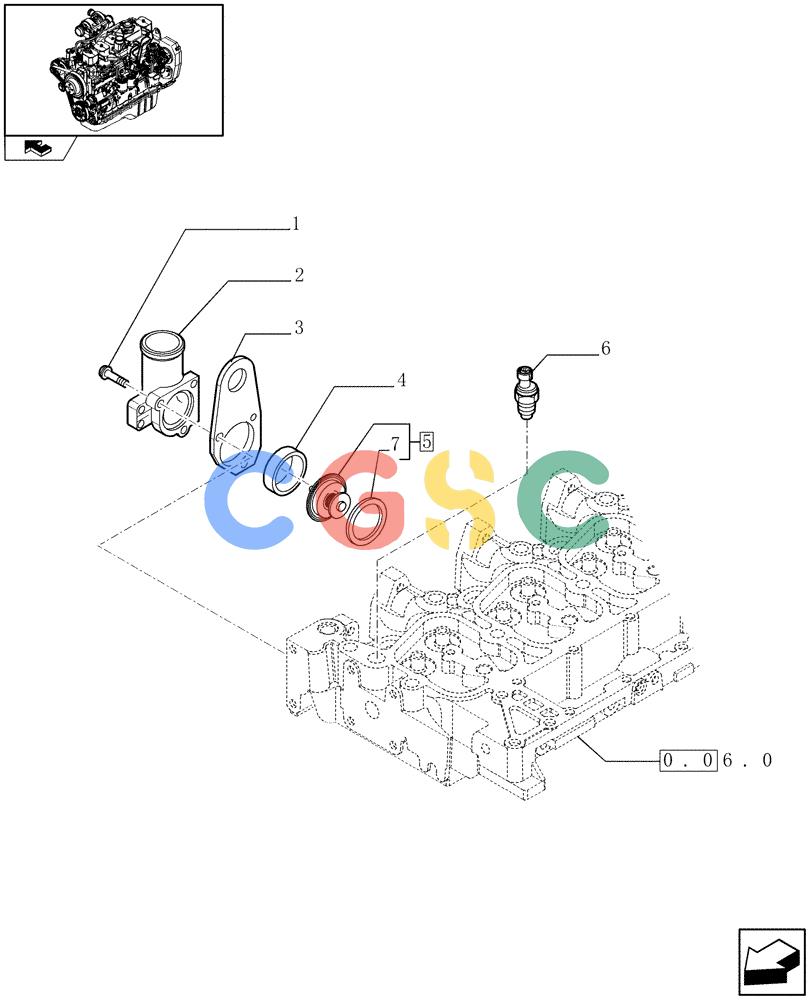 神钢零件查询(F4GE9684R J600) - ENGINE - 504115847 - 84459738 (1/08-12/12) (0.32.6) - THERMOSTAT - ENGINE COOLING SYSTEM (504083230-504083237-504033593) Kobelco