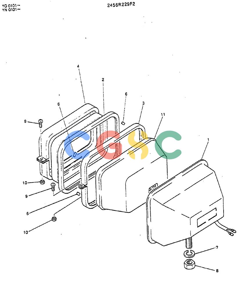 神钢零件查询(MD200BLC) - EXCAVATOR BTW YQ0101 - YQ0564 (1/80-12/06) (05-015) - LIGHT ASSY, HEAD Kobelco
