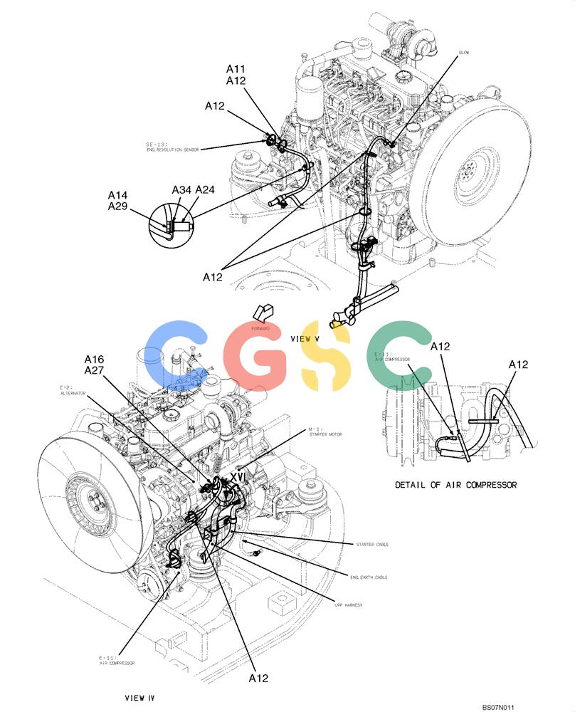 纽荷兰零件查询(E135B) - CRAWLER EXCAVATOR TIER 3 - ASN YH05-07001 (N8TA13006) (1/08-) (02-68[07]) - HARNESS ASSEMBLY, UPPER (YY13E00052F1), PAGE 7 OF 11 New Holland Constructuion