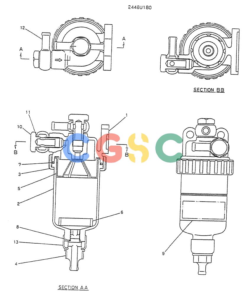 神钢零件查询(K905LC) - MARK II EXCAVATOR BTW YP1001 - YP1281. (4/89-12/03) (05-007) - FILTER ASSY Kobelco