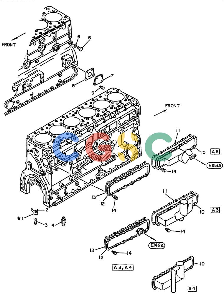 神钢零件查询(PE6T04) - NISSAN DIESEL ENGINE - LK900 & LK700A W/TURBO (1/03-12/06) (01-011) - CYLINDER BLOCK, (FITTING PARTS), CAMCHAMBER COVER Kobelco