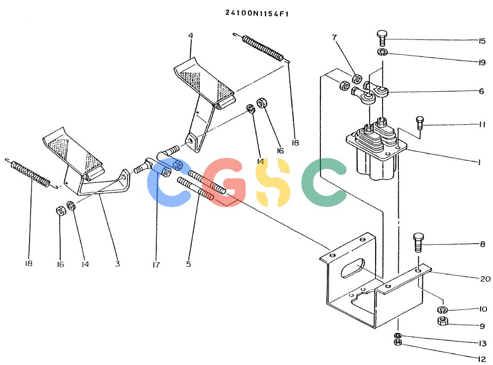 神钢零件查询(K935) - EXCAVATOR BTW L70106 - L70166, LU0067 (1/76-12/03) (03-005) - PEDAL ASSY Kobelco