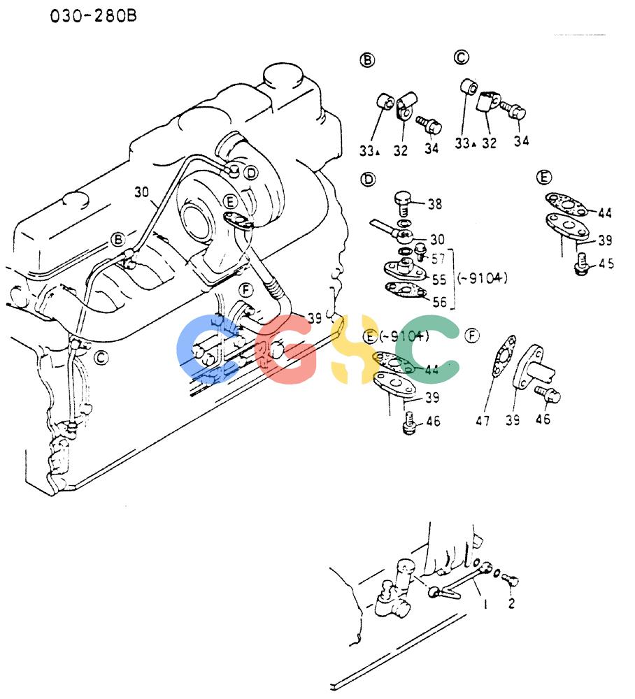 神钢零件查询(MD200C) - EXCAVATOR BTW YQU0701 - YQU2000 (1/80-12/06) (17-045) - OIL LINE 030-280B Kobelco