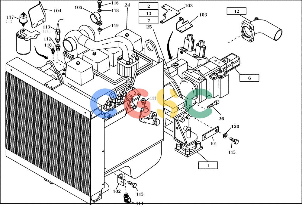 纽荷兰零件查询(EC160) - CRAWLER EXCAVATOR (4/99-) (13.011[003]) - MOTOR MOUNTING PARTS (S/N 716039-UP) New Holland Constructuion
