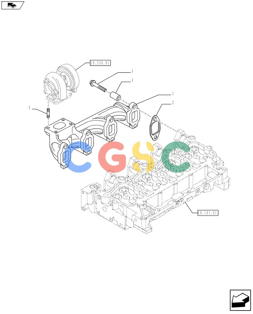 神钢零件查询(F4GE9484C J602) - ENGINE 504242281 - 84473213 (1/14-) (10.254.05) - EXHAUST MANIFOLD (2852868) Kobelco