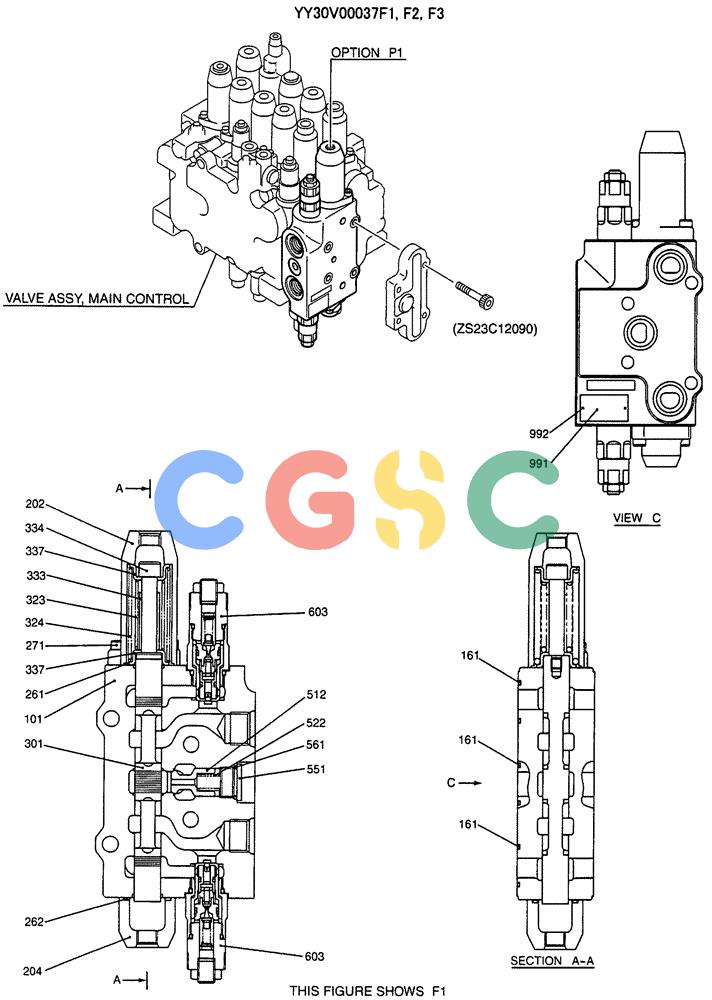 纽荷兰零件查询(E135SR) - CRAWLER EXCAVATOR ASN YY04-06254 (07-059[01]) - VALVE ASSY, CONTROL (OPTION) (2-PIECE BOOM, OFFSET BOOM) New Holland Constructuion