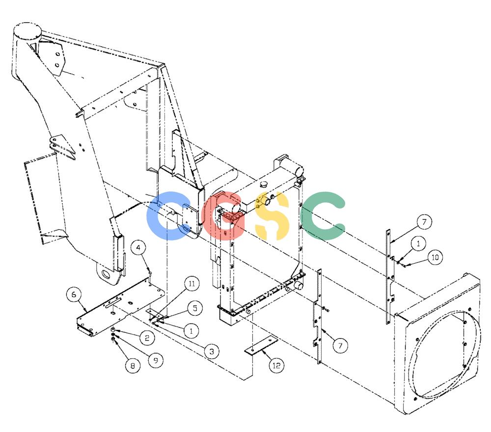 凯斯零件查询(FLX3330B) - FLOATER (12/99-9/02) (02-059) - RADIATOR MOUNTING ASSEMBLY Case Agriculture