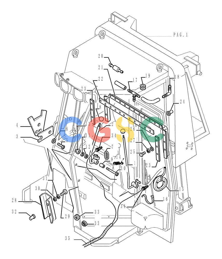纽荷兰零件查询(DC150LT) - CRAWLER DOZER (6/00-) (5.652[24]) - ROPS CAB - COMPONENTS New Holland Constructuion