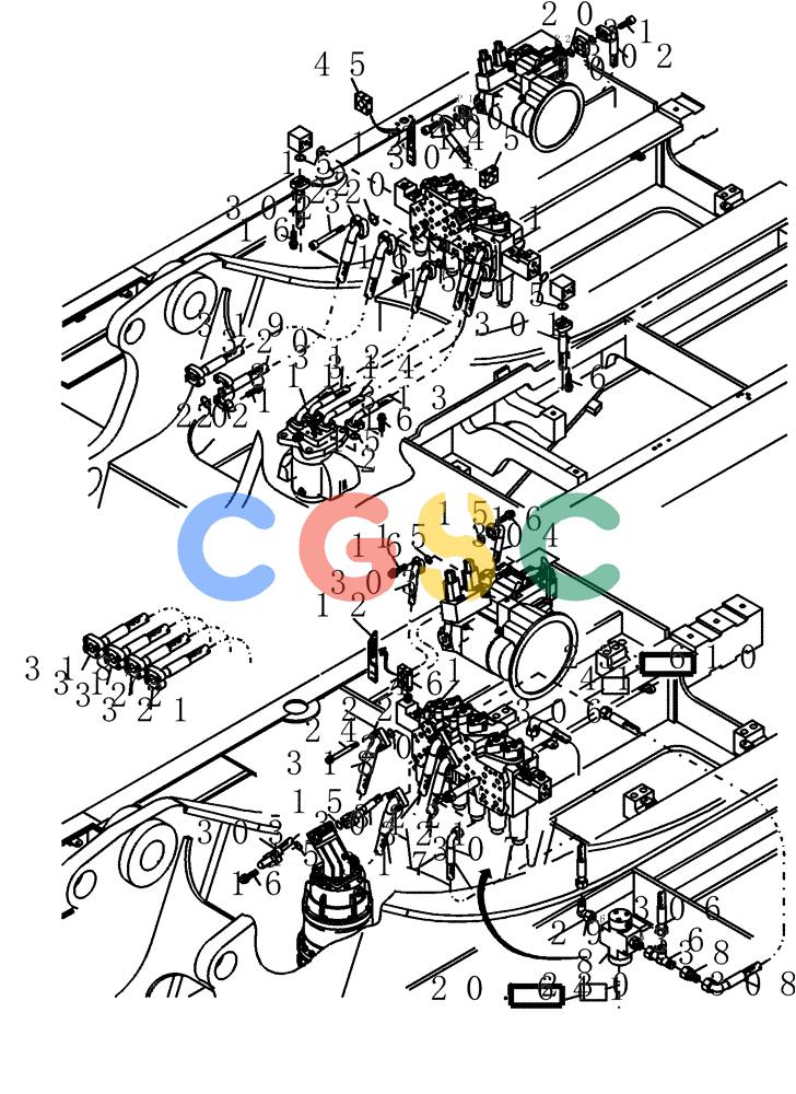 纽荷兰零件查询(EC450) - CRAWLER EXCAVATOR (SN: 750001-UP) (11/99-) (20.310[003]) - HYDRAULIC SYSTEM HIGH PRESSURE (S/N 750001-UP) New Holland Constructuion