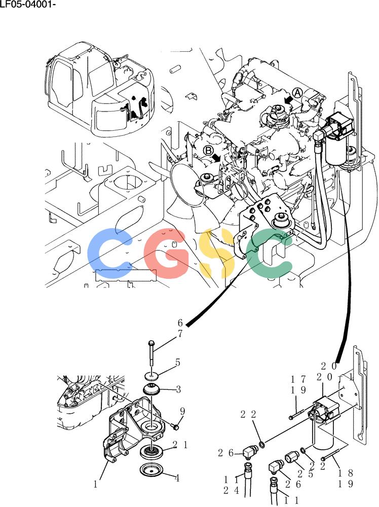 纽荷兰零件查询(E80BMSR) - CRAWLER EXCAVATOR ASN LF05-04001 - (N8TA18060) (025-01[1]) - ENGINE INSTAL New Holland Constructuion