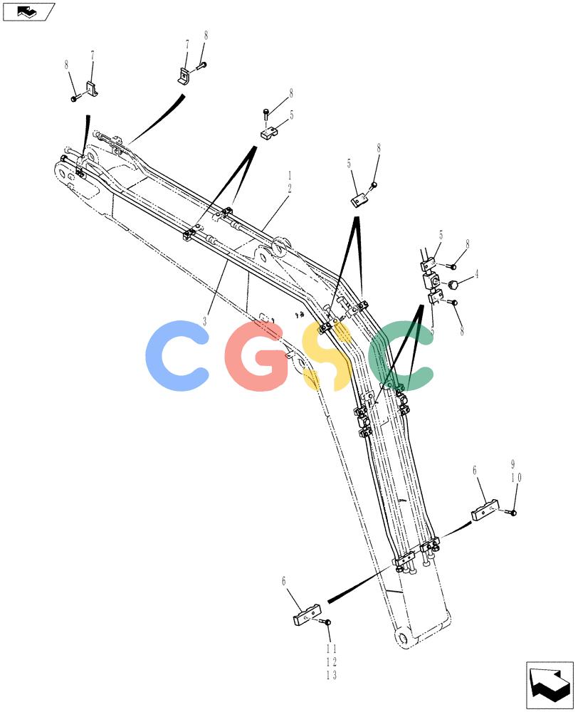 纽荷兰零件查询(E80BMSR) - COMPACT CRAWLER EXCAVATOR ASN LF06-04501 (NBTA18037) (03-007[02]) - HYDRAULIC LINES, BOOM New Holland Constructuion