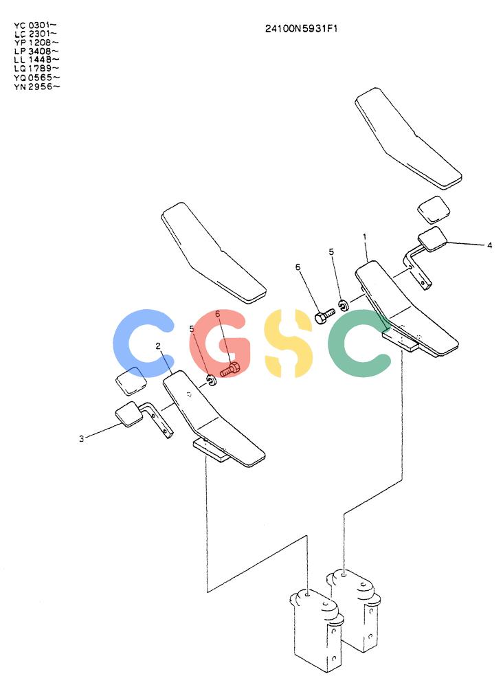 神钢零件查询(K912LC) - MARK II EXCAVATOR ASN YC0301-0737 (1/88-12/03) (03-006) - LEVER ASSY, CONTROL (P/N 24100N5931F1) Kobelco