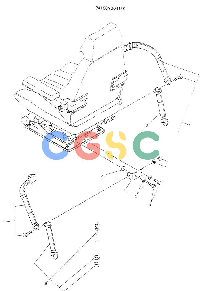 神钢零件查询(K904L) - MARK II EXCAVATOR BTW LX1501 - LX1525 (1/88-12/03) (08-004) - BELT ASSY, SEAT Kobelco