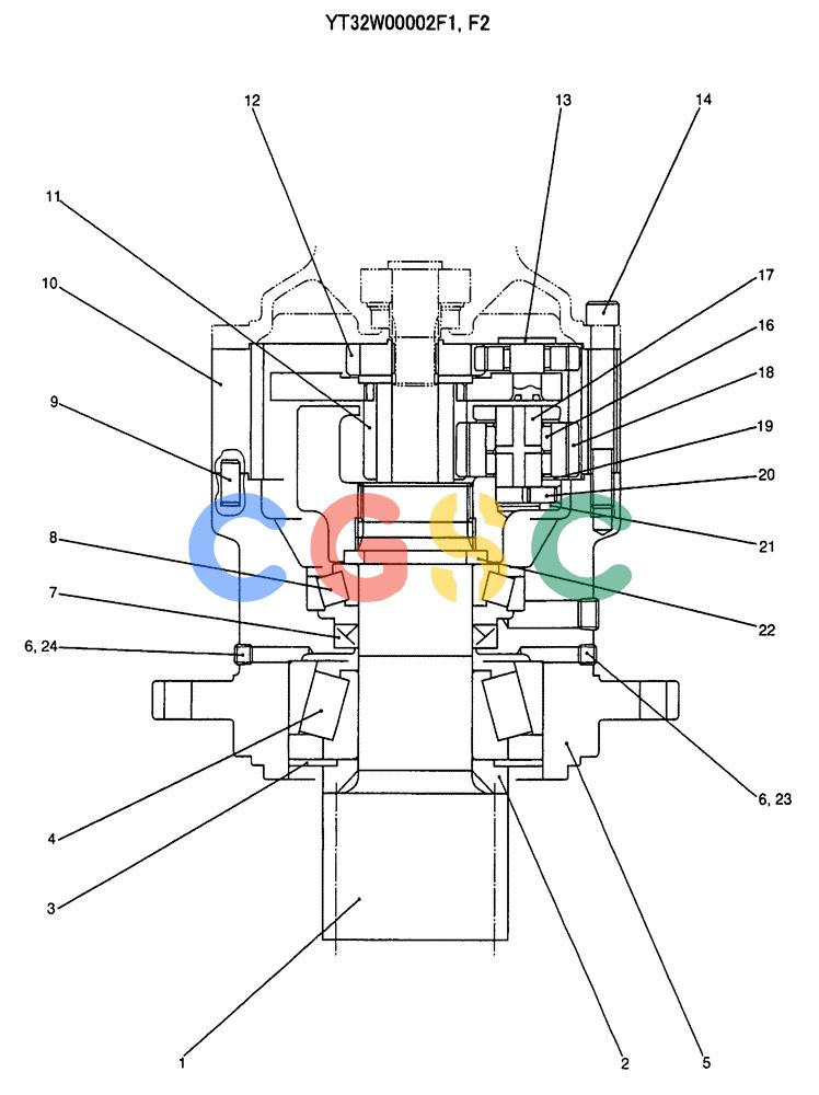 纽荷兰零件查询(E70SR) - MIDI CRAWLER EXCAVATOR ASN YT04-07175 (07-021) - REDUCTION ASSY (SWING) New Holland Constructuion