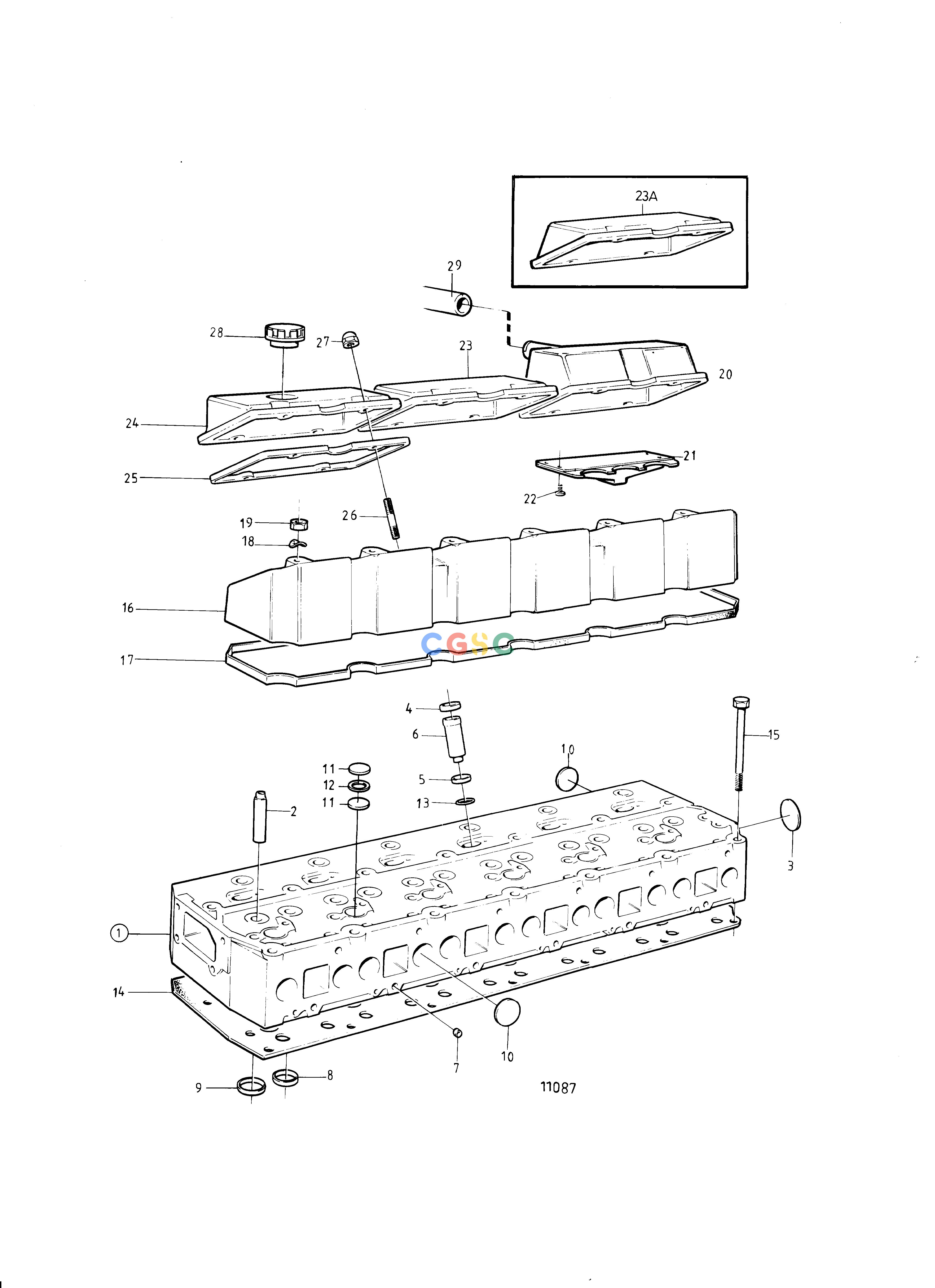 沃尔沃零件查询TMD41B; D41B; TAMD41B; AD41B; AD41BJEngineCylinder Head: DEPC Volvo Penta Parts catalog