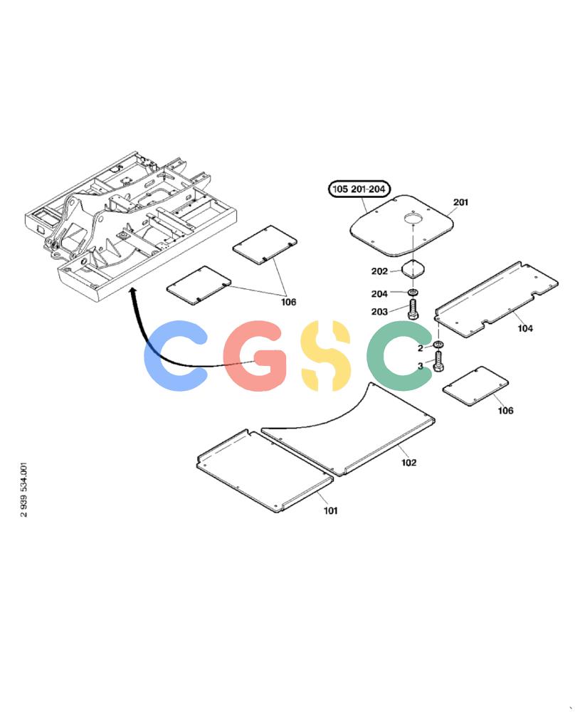 纽荷兰零件查询(EC240) - CRAWLER EXCAVATOR (5/00-) (36.500[002]) - COVER UPPER CARRIAGE (S/N 724004-UP) New Holland Constructuion