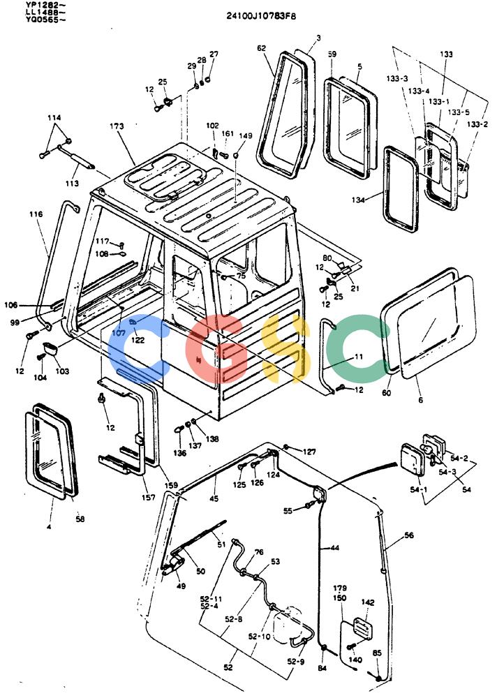 神钢零件查询(MD200BLC) - EXCAVATOR ASN YQ0565 (1/80-12/06) (02-002[01]) - CAB ASSY Kobelco