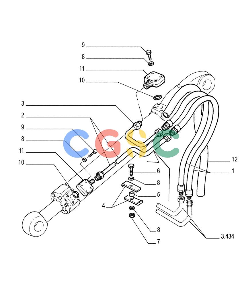 纽荷兰零件查询(FL175) - CRAWLER LOADER (N.A. VERSION) (6/92-) (3.439[01]) - BUCKET DUMP CYLINDERS PIPING New Holland Constructuion