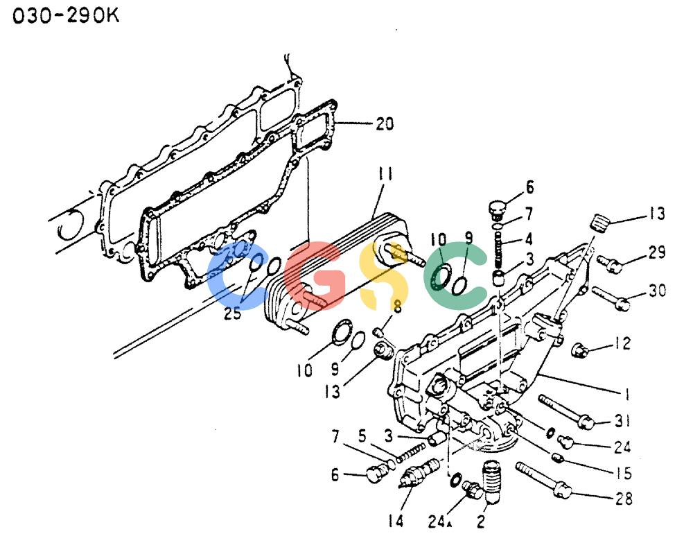 神钢零件查询(MD200C) - EXCAVATOR BTW YQU0701 - YQU2000 (1/80-12/06) (17-048) - OIL COOLER 030-290K Kobelco