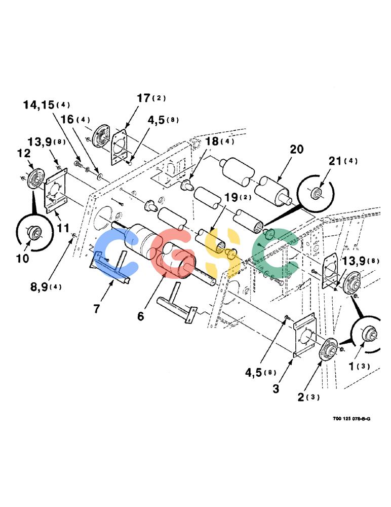 凯斯零件查询(8465) - CASE IH AUTO ROUND BALER (1/91-12/97) (6-12) - ROLLERS AND FORMING BELT GUIDE ASSEMBLY, UPPER, SERIAL NUMBER CFH0077001 THROUGH CFH0077005 Case Agriculture