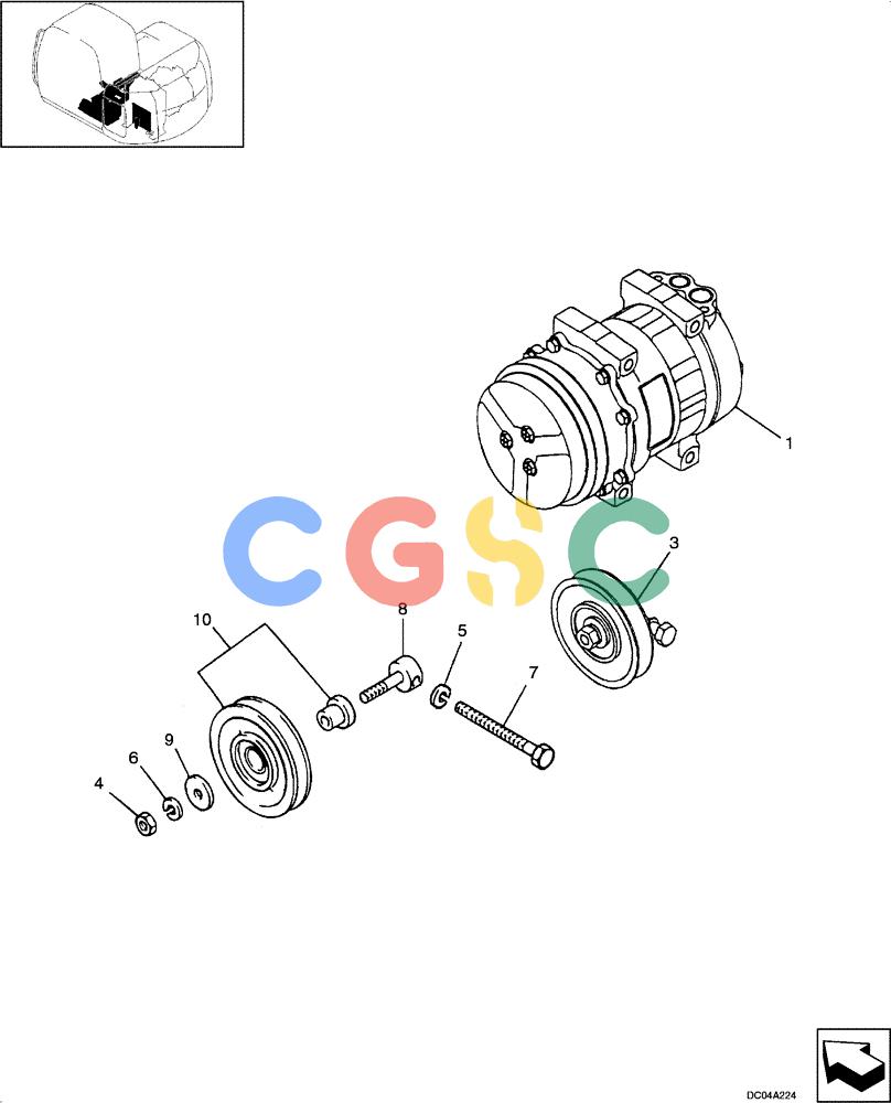 纽荷兰零件查询(EH130) - CRAWLER EXCAVATOR (3/04-) (09 -40[00]) - AIR CONDITIONING COMPRESSOR New Holland Constructuion