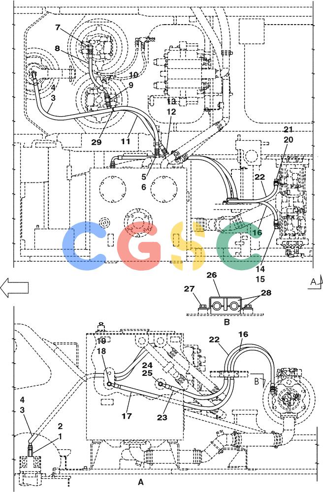 纽荷兰零件查询(E805) - CRAWLER EXCAVATOR (1/05-) (08-019-00[01]) - HYDRAULICS DRAIN LINE - WITHOUT LOAD HOLD New Holland Constructuion