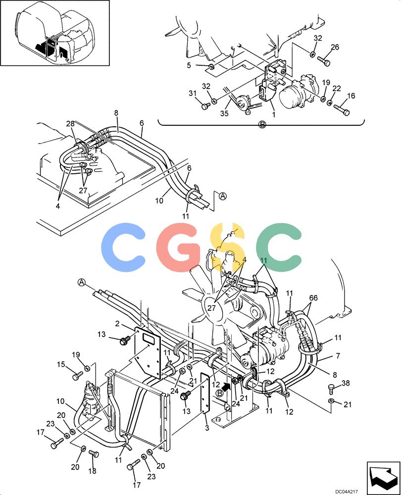 纽荷兰零件查询(E130) - CRAWLER EXCAVATOR (N.A.) (1/06-) (09 -33[00]) - AIR CONDITIONER New Holland Constructuion