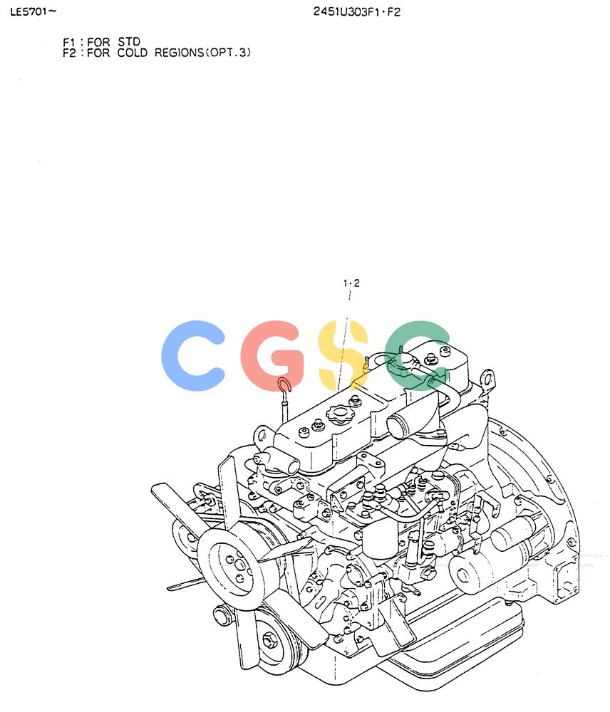 神钢零件查询(K903) - MARK II EXCAVATOR BTW LE6601 - LE7871 (1/88-12/03) (05-002) - ENGINE ASSY Kobelco
