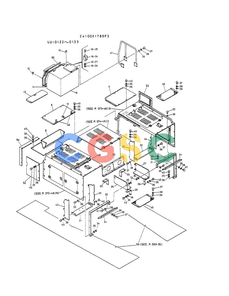 神钢零件查询(K935) - EXCAVATOR SUPPLEMENT ASN LU00154 (1/76-12/03) (02-026) - GUARD ASSY (FOR NORWAY) P/N 24100X1785F3 Kobelco
