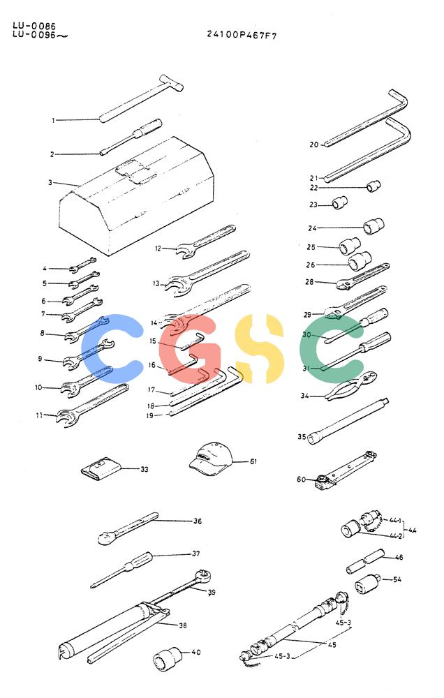 神钢零件查询(K935) - EXCAVATOR SUPPLEMENT ASN LU00154 (1/76-12/03) (09-023) - TOOL ASSY Kobelco
