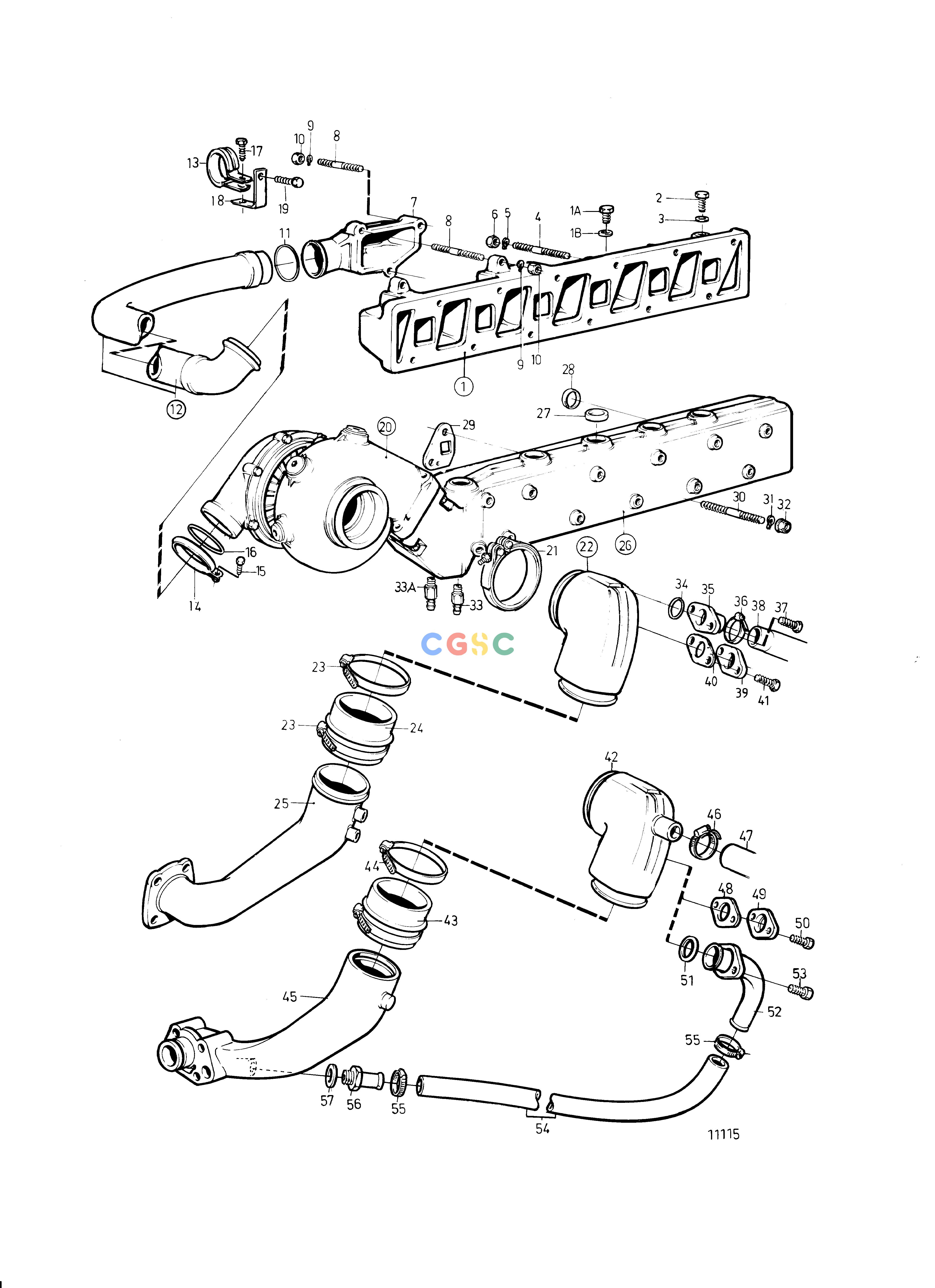 沃尔沃零件查询TMD41B; D41B; TAMD41B; AD41B; AD41BJCooling SystemInlet and Exhaust Manifold with Installation Components: BEPC Volvo Penta Parts catalog