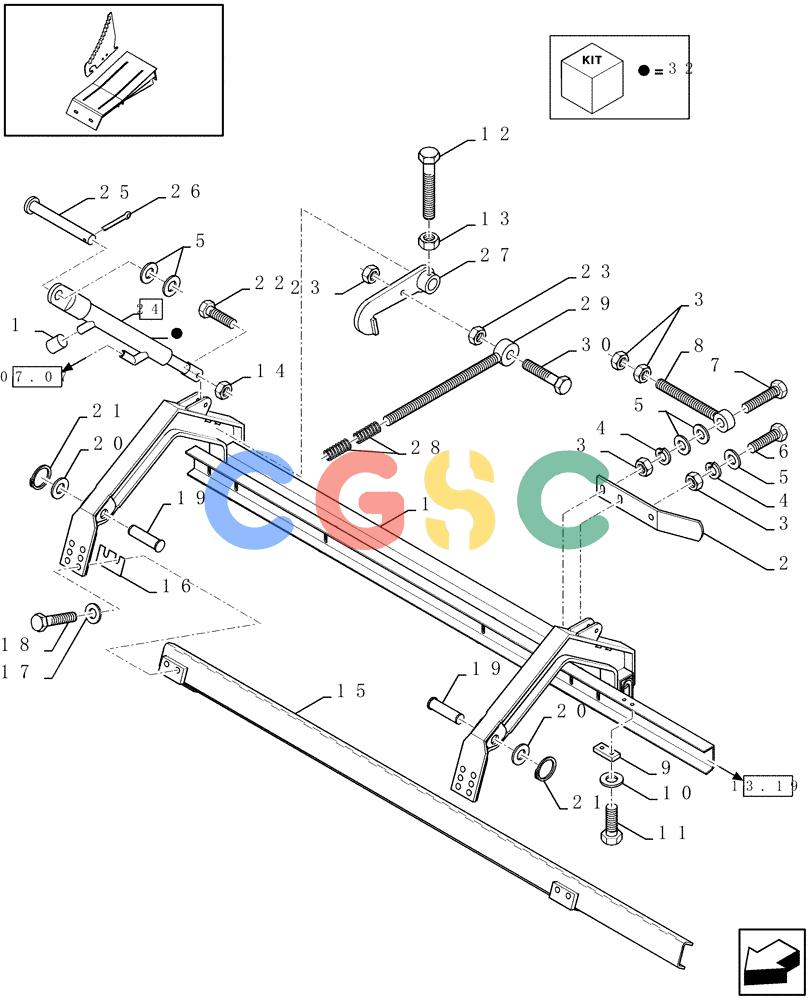 凯斯零件查询(LBX431R) - BIG RECTANGULAR BALER 'ROTOR CUTTER' (6/01-12/03) (13.18[01]) - SUSPENSION FRAME Case Agriculture