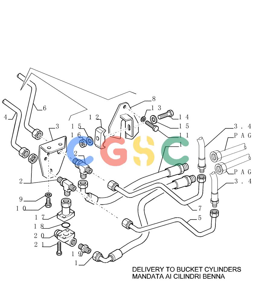 纽荷兰零件查询(FL145) - CRAWLER LOADER (N.A. VERSION) (11/98-) (3.434[06]) - HYDRAULIC SYSTEM PIPING New Holland Constructuion