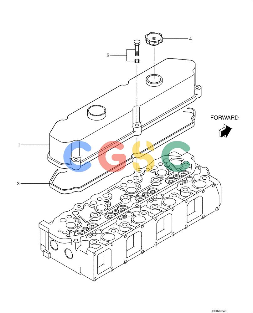 纽荷兰零件查询(E135B) - CRAWLER EXCAVATOR TIER 3 - ASN YH05-07001 (N8TA13006) (1/08-) (09-04[00]) - CYLINDER HEAD COVER New Holland Constructuion