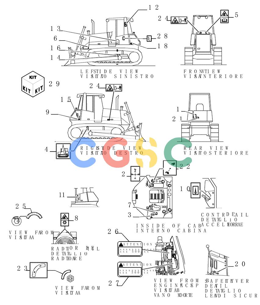 纽荷兰零件查询(D150) - CRAWLER DOZER (1/05-) (9.783[01]) - DECALS - (FRENCH) - OPTIONAL CODE 784140191 New Holland Constructuion