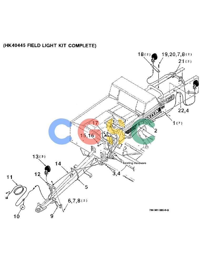 凯斯零件查询(8530) - CASE IH RECTANGULAR BALER (1/88-12/99) (9-28) - FIELD LIGHT KIT, (HK40445 FIELD LIGHT KIT COMPLETE) Case Agriculture