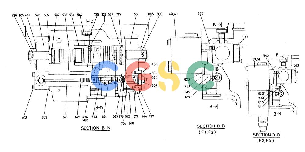 神钢零件查询(MD300LC) - EXCAVATOR BTW YC0101 - YC0300 (1/80-12/06) (08-024) - PUMP ASSY, NO.1 & NO.2 Kobelco