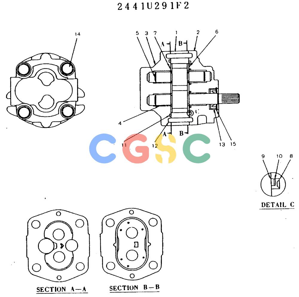 神钢零件查询(MD240BLC) - EXCAVATOR ASN LL1488 (1/80-12/06) (11-024) - PUMP ASSY, GEAR Kobelco