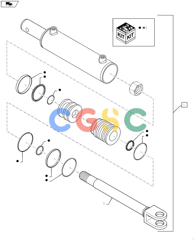 凯斯零件查询(810) - FLEX-AIR APPLICATOR - 2012 (2/12-) (35.748.03) - 8" AUGER GATE CYLINDER Case Agriculture