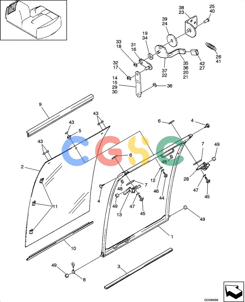 纽荷兰零件查询(EH160) - CRAWLER EXCAVATOR (9/03-) (09 -15[00]) - CAB - WINDOW, FRONT New Holland Constructuion