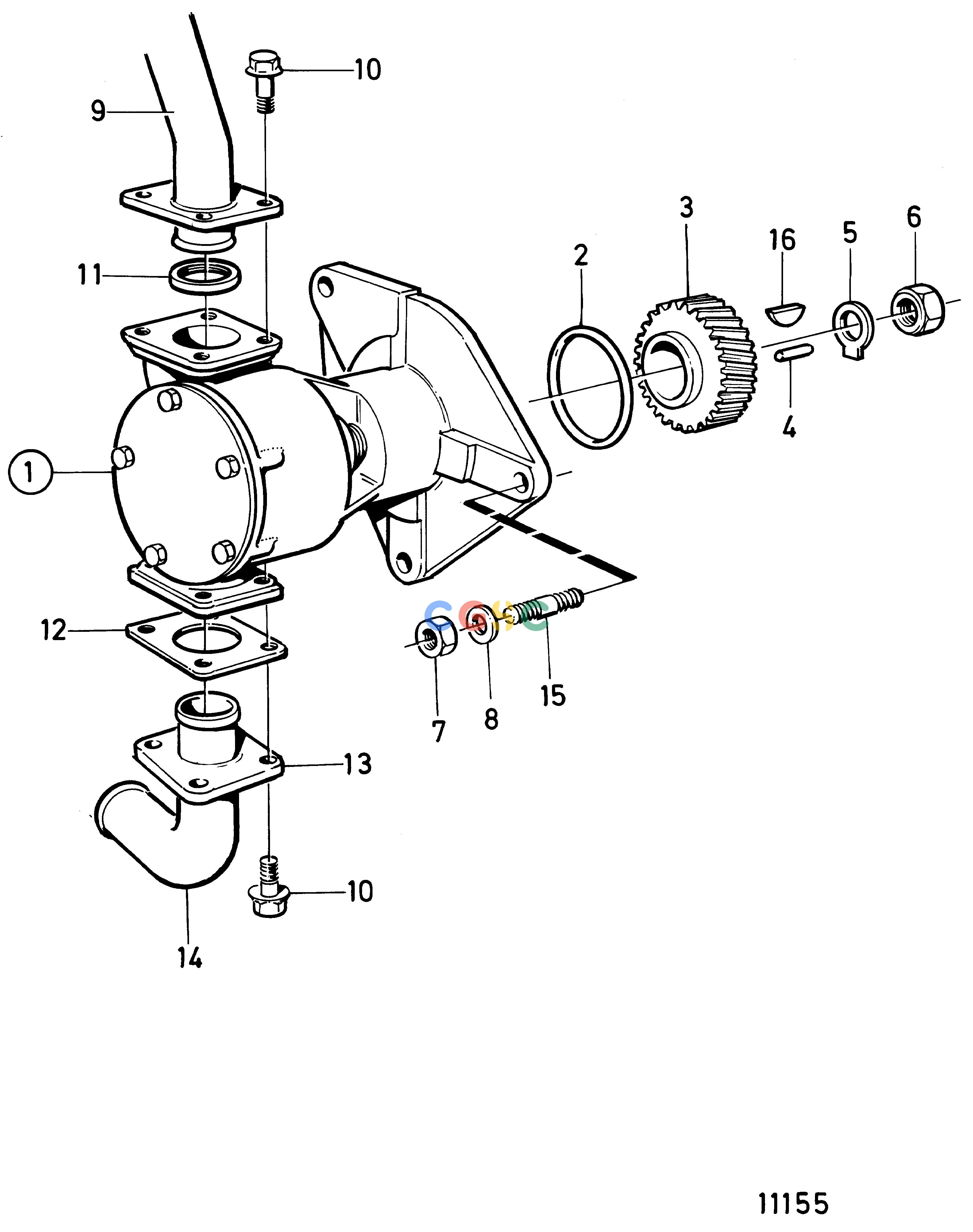 沃尔沃零件查询TAMD72P-A; TAMD72WJ-ACooling SystemSea Water PumpEPC Volvo Penta Parts catalog