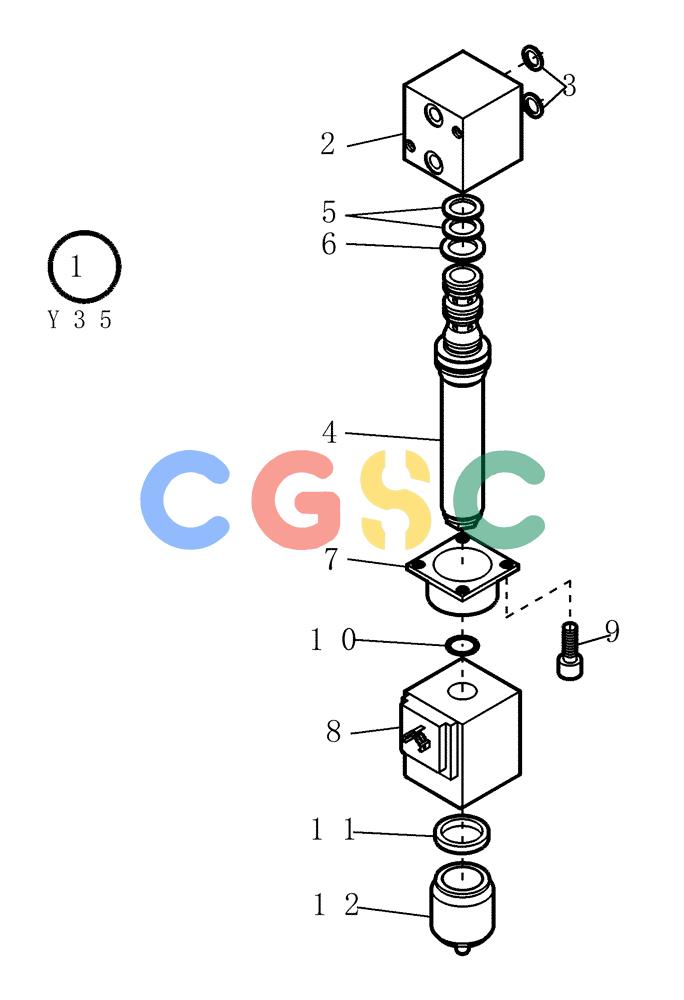 纽荷兰零件查询(EC215) - CRAWLER EXCAVATOR (11/99-) (23.232[004]) - SOLENOID VALVE (S/N 721501-UP) New Holland Constructuion
