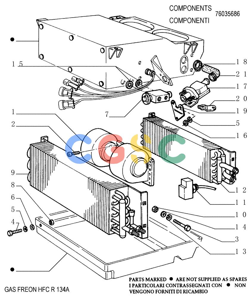 纽荷兰零件查询(FD145) - CRAWLER DOZER (N.A. VERSION) (10/98-) (9.665[05]) - AIR CONDITIONING - HEATER - OPTIONAL CODE 76048477 New Holland Constructuion