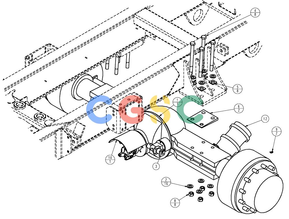 凯斯零件查询(FLX3510) - FLOATER (8/04-8/06) (04-002) - REAR AXLE GROUP, FLX3010, W/O AUXILIARY Case Agriculture