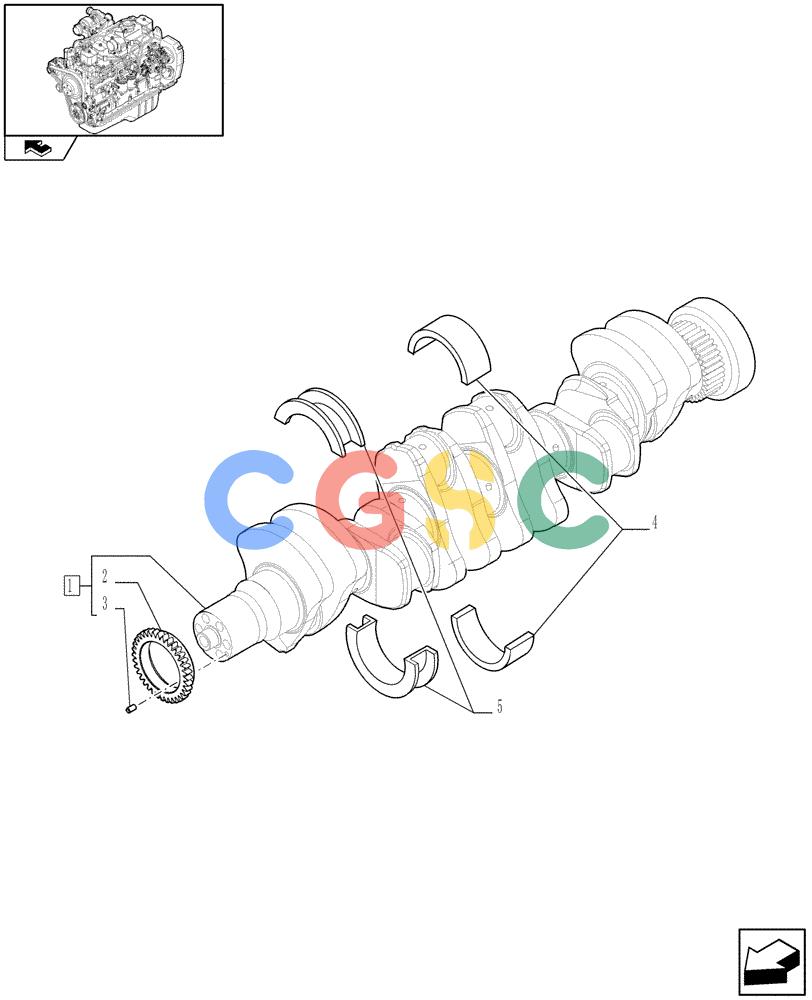 神钢零件查询(F4GE9684R J602) - ENGINE 504360958 - 84159125 (1/08-12/12) (0.08.0) - CRANKSHAFT (2852304) Kobelco