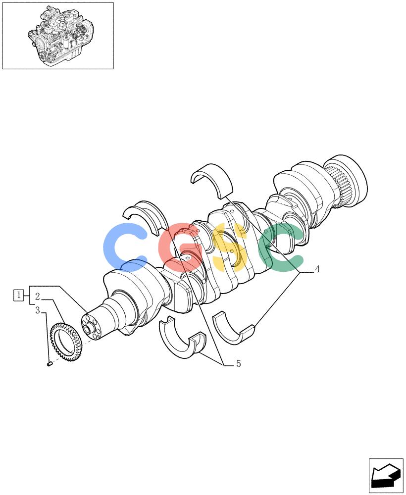 神钢零件查询(F4GE9684C J600) - ENGINE 504124795 - 920019900 (1/13-) (0.08.0[01]) - CRANKSHAFT (504114613) Kobelco